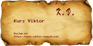 Kurz Viktor névjegykártya